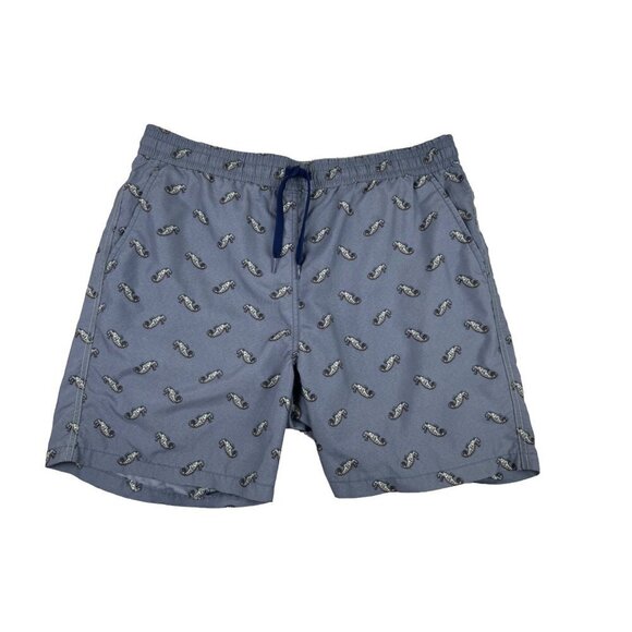 Reyn Spooner Mens Gray Seahorse Print Swim Shorts Size Medium - Picture 1 of 10